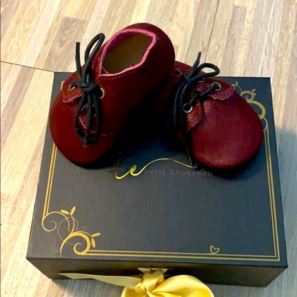 New born Baby shoes 0 to 6 months moccasin Oxfords shoes fancy chic winter soft - Picture 2 of 5
